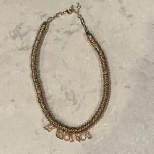 Gold-Tone Necklace with Charm Accents